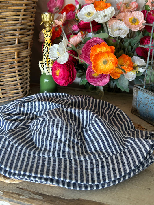 Kids Hats- Blue and White Stripe Bucket Hat