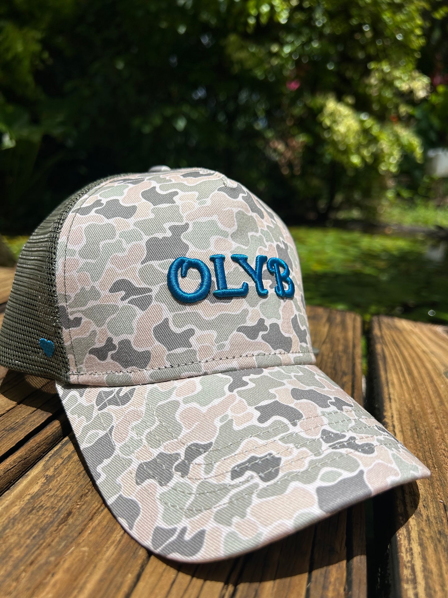 “Blue/Green Camo” Mesh Trucker Cap
