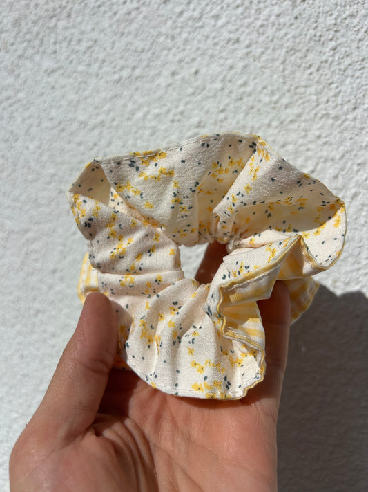 Large Double Frill Gingham & Floral Scrunchies ~ 3 colour options available