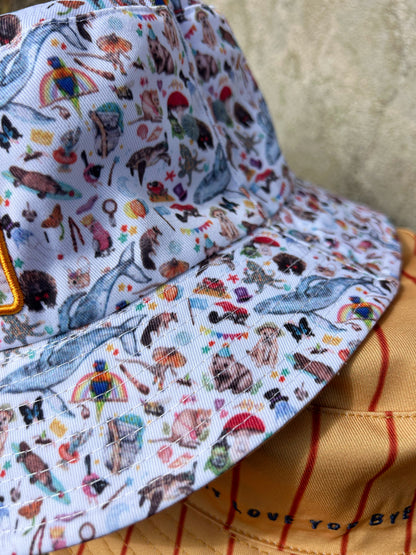 OLY B “Australiana Party” Kids Reversible Bucket Hat-Drop 4