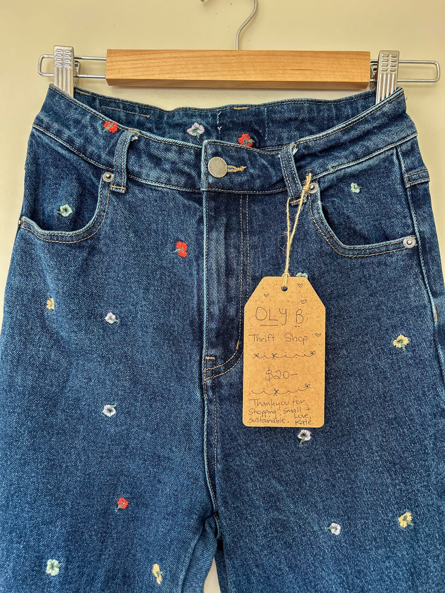 Ghanda Flower Jeans- fit size 8