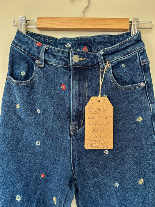 Ghanda Flower Jeans- fit size 8