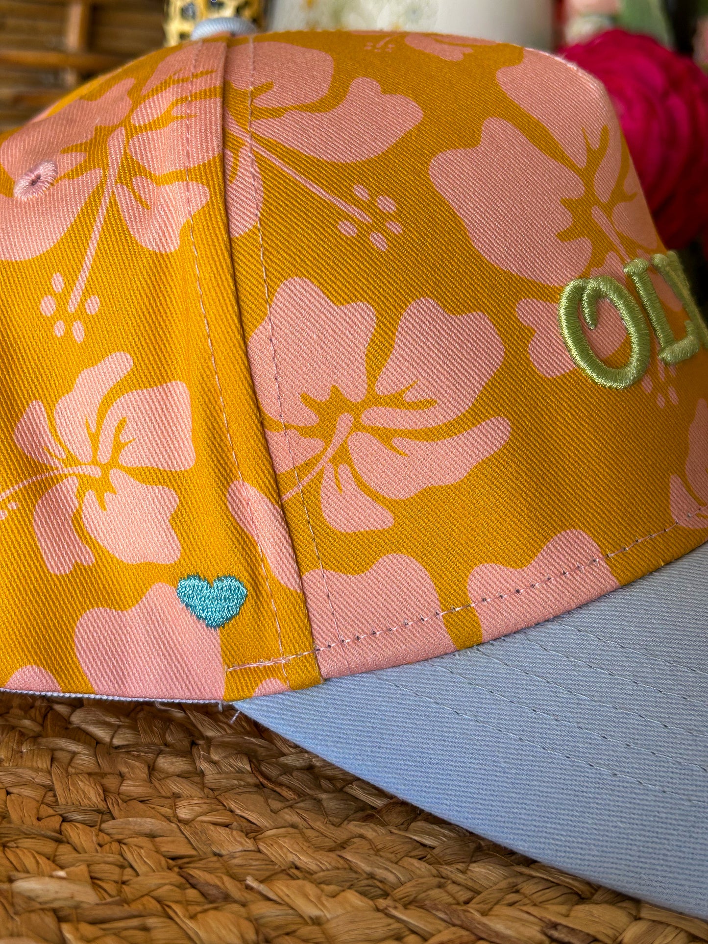 "Coastal Cowgirl” Hibiscus Baseball Cap