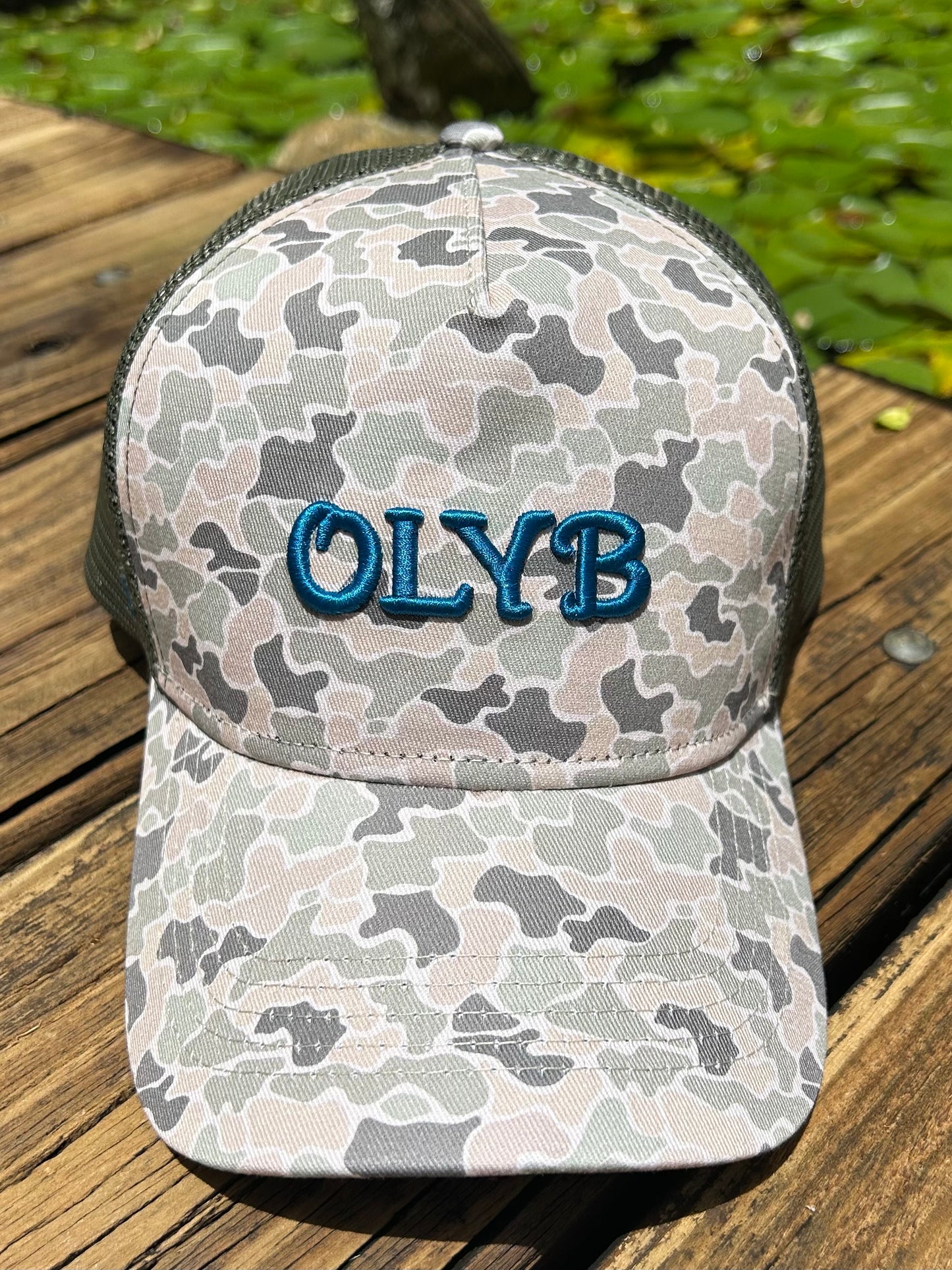 “Blue/Green Camo” Mesh Trucker Cap