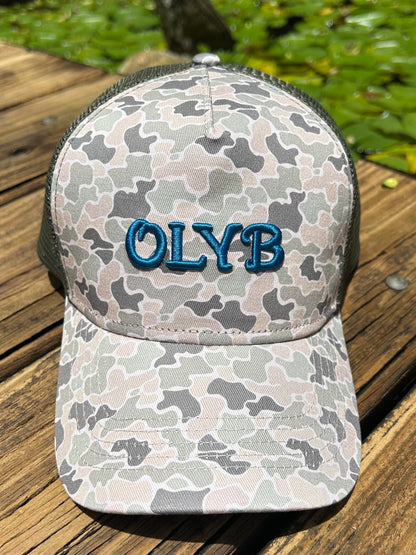“Blue/Green Camo” Mesh Trucker Cap