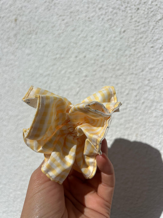 Large Double Frill Gingham & Floral Scrunchies ~ 3 colour options available