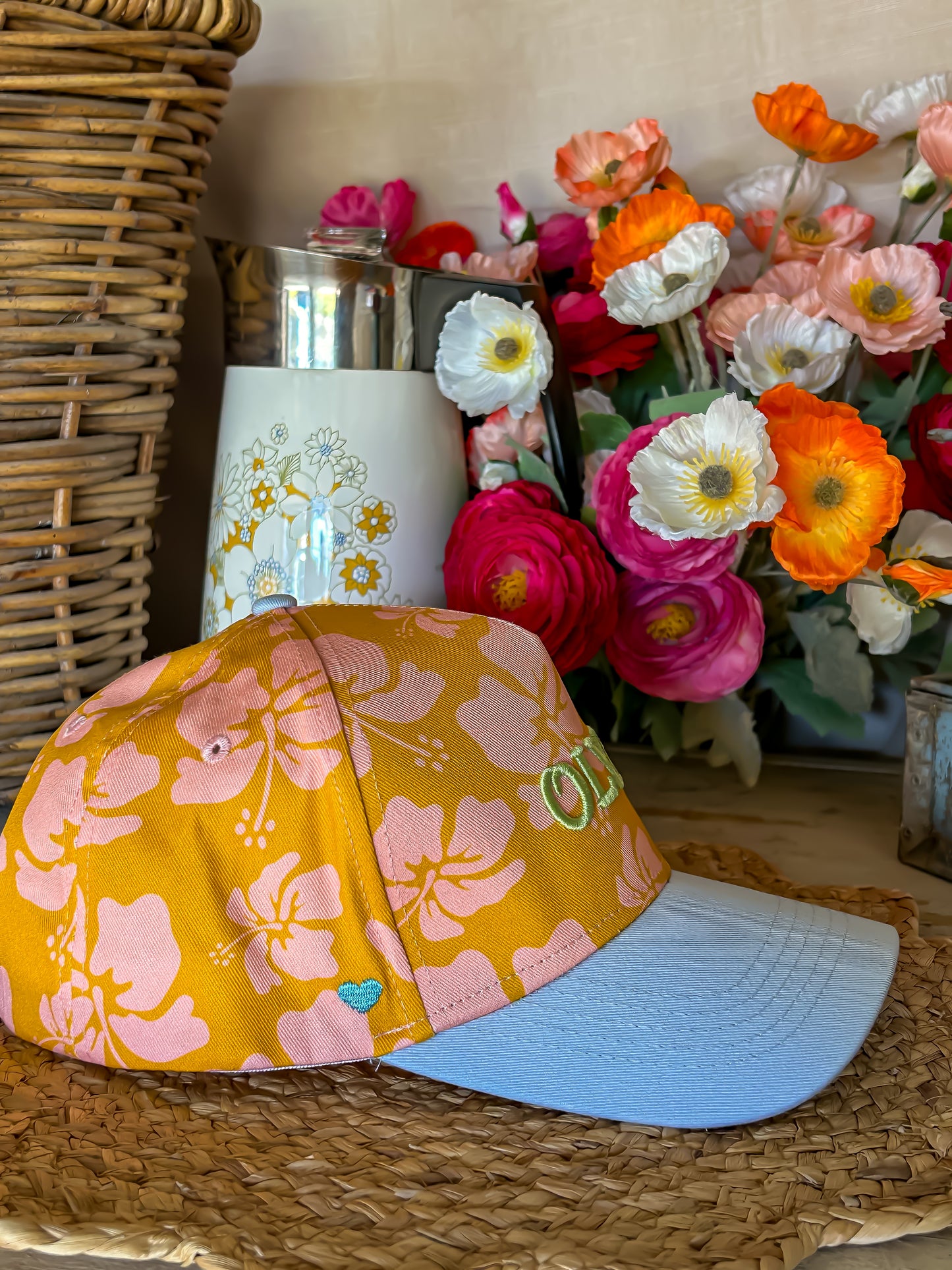 "Coastal Cowgirl” Hibiscus Baseball Cap