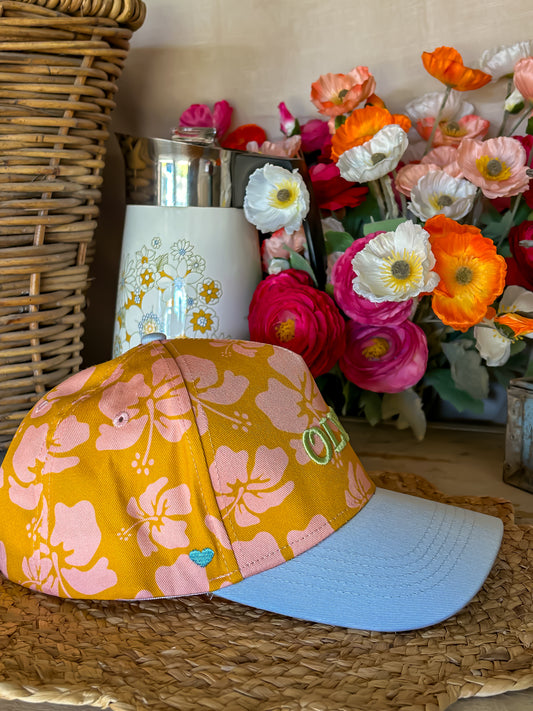 "Coastal Cowgirl” Hibiscus Baseball Cap