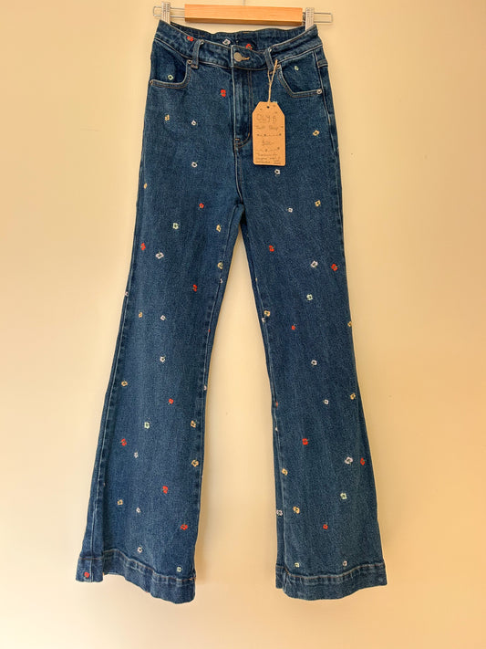 Ghanda Flower Jeans- fit size 8