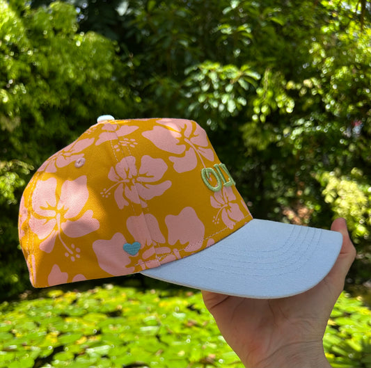 "Coastal Cowgirl” Hibiscus Baseball Cap