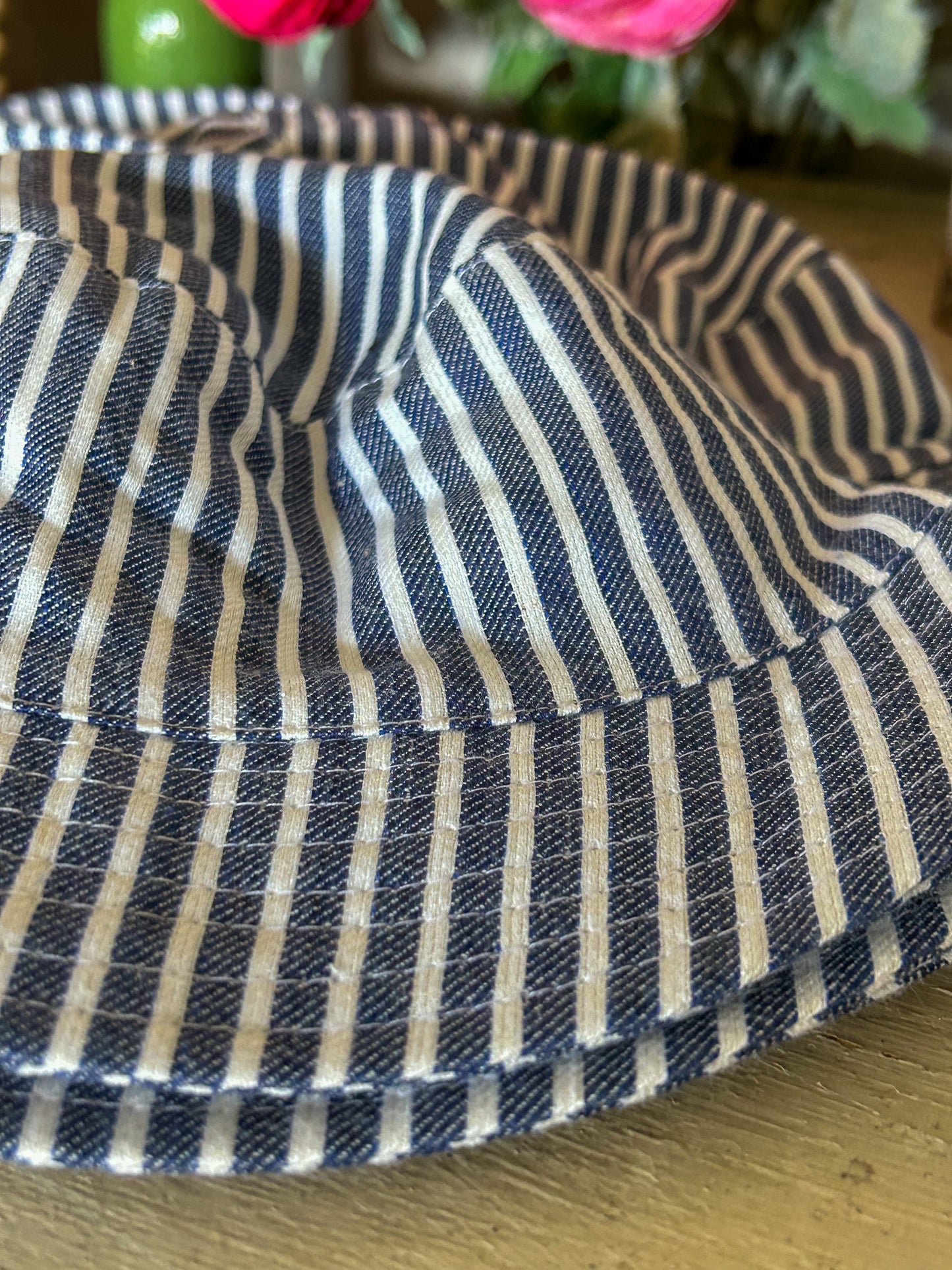Kids Hats- Blue and White Stripe Bucket Hat