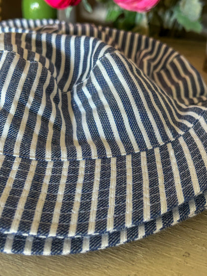Kids Hats- Blue and White Stripe Bucket Hat