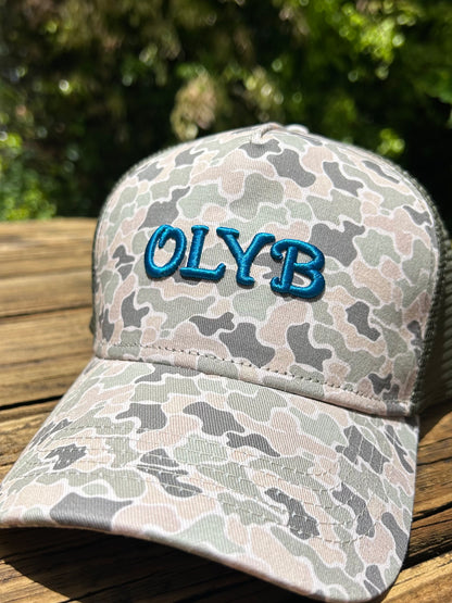 “Blue/Green Camo” Mesh Trucker Cap