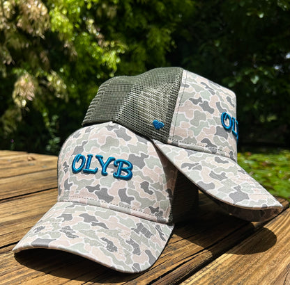 “Blue/Green Camo” Mesh Trucker Cap