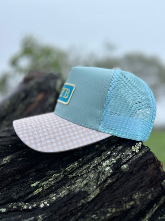 Bubblegum Gingham Trucker Cap-Last Restock 🌟